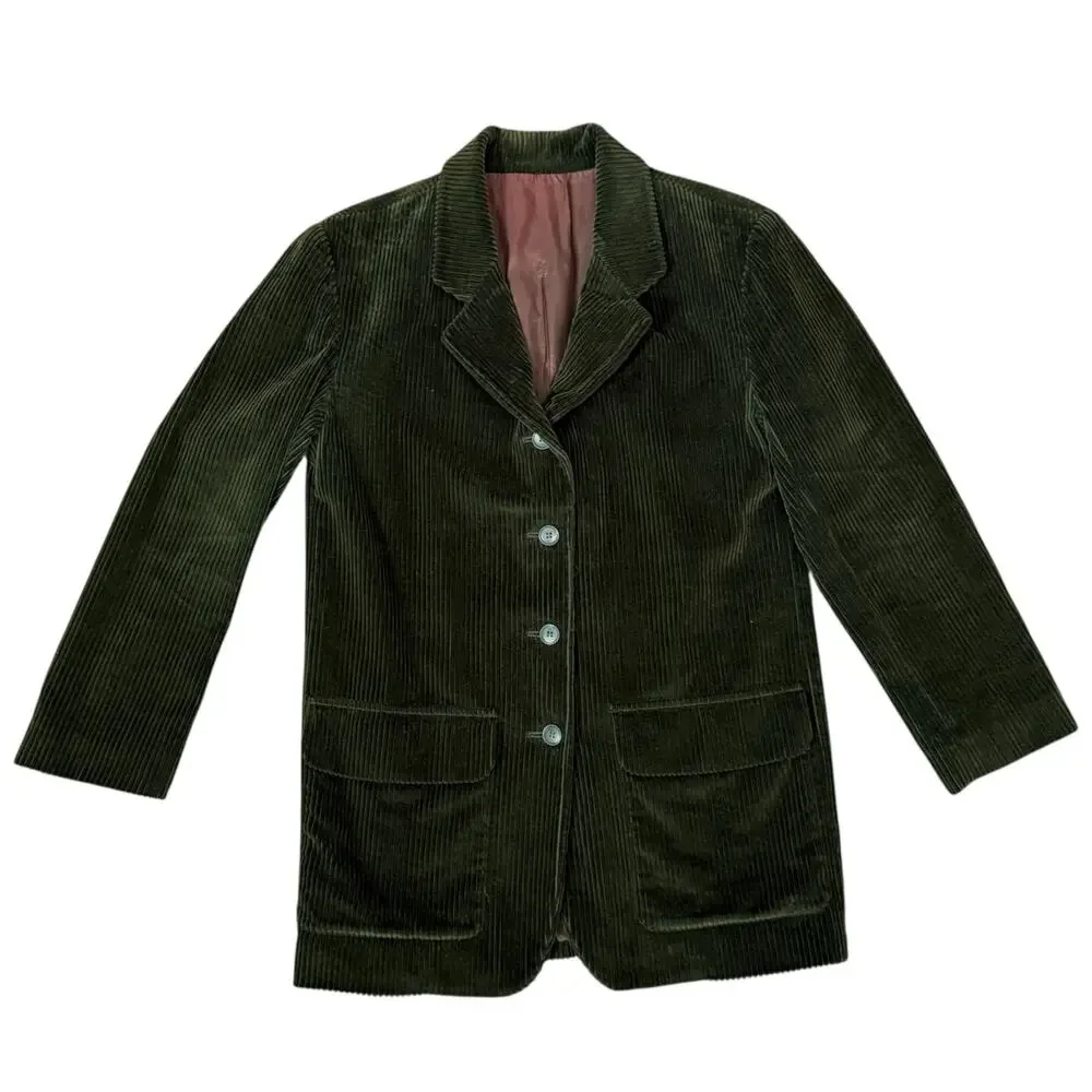 J. Crew Men's Size S Green Corduroy Jacket Fall Academia‎ Oxford Office Fall